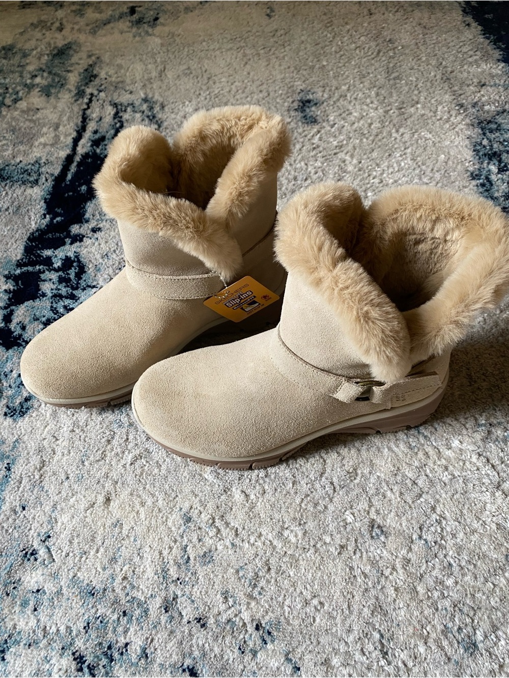Women’s Skechers Slip-Ins Ankle Boots in Biege